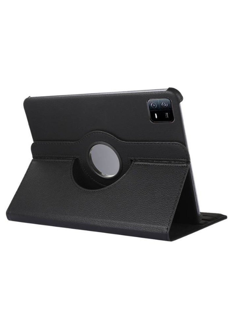 لـ Honor Pad X9a 11.5 بوصة غطاء الحالة ، وقف زاوية متعددة + 367 قوس دوار + غطاء واقي رقيق من الجلد مقاوم للصدمات ، أسود - Image 1